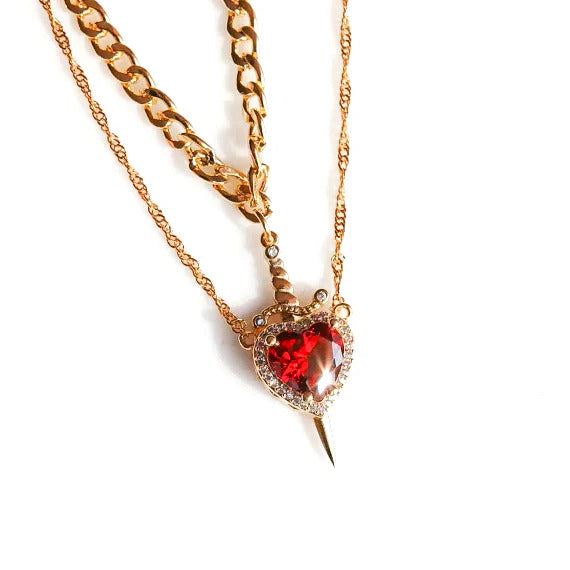 Lanthy Heart & Sword Promise Necklace